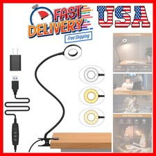 Desk Lamp, LED Reading Light with Clamp, 3 Color Modes  10 Brightness Flexib...