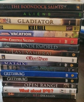 16 DVD Lot Gladiator Matrix Kill Bill Aliens Boondock Saints Blade