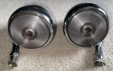 Pair of Vintage Chrome Dummy Spotlights w/Stimsonite Lenses ~ Used / Nice
