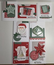 Set of 7 interactive Merry Christmas handmade shaker greeting cards