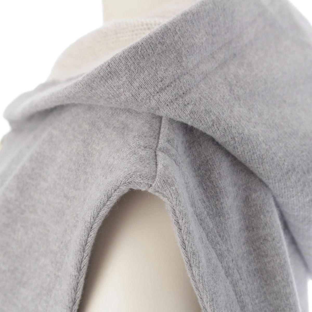 MIU MIU MIUMIU 24 anni cotone pile cappuccio senza maniche pezzo unico felpa MF5654 grigio 40