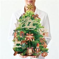 Christmas Tree Pop Up Card, Display Real Size 18.3"x13", 3D Merry Christmas G...