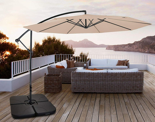 3M Banana Parasol Garden Umbrella Cantilever Sunshade Outdoor Patio Beach Canopy