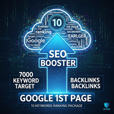 SEO Backlinks Booster 10 Keywords Ranking Package   Google 1st Page