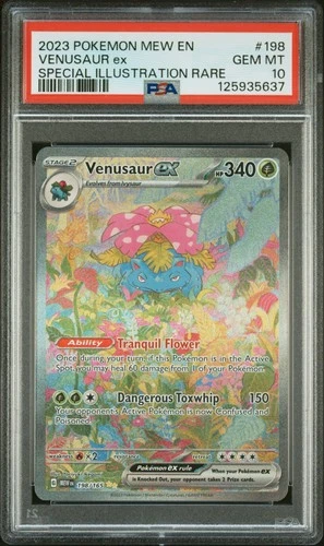 2023 POKEMON MEW EN-151 #198 VENUSAUR EX SPECIAL ILLUSTRATION RARE PSA 10
