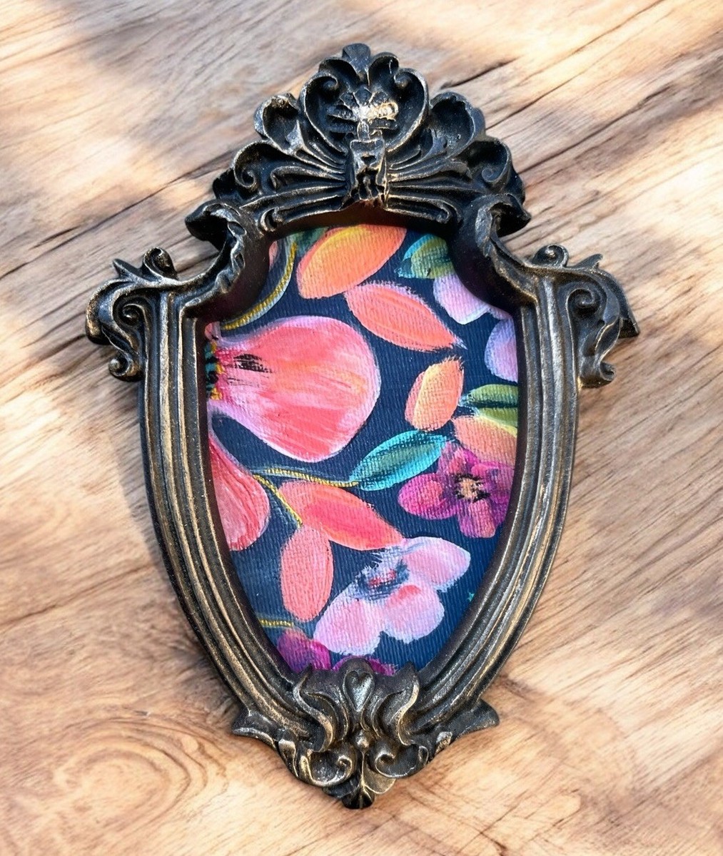 Floral Hibiscus Tropical Plants vintage style ornate frame | eBay