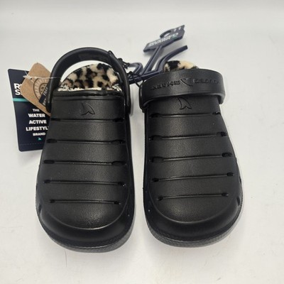 RUGGED SHARK Toddler Boys Size 9 Comfort EVA Clog Shoes Washable Black Cheetah