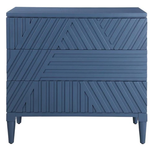 Uttermost Colby Modern MDF Wood Drawer Chest in Deep Sea Blue - Picture 1 of 11