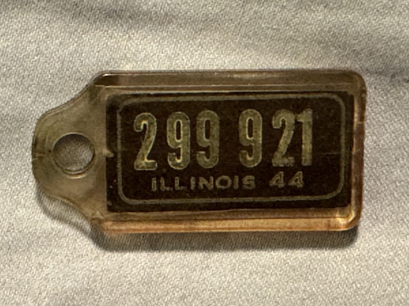 1944 Illinois DAV Tag Keychain License Plate