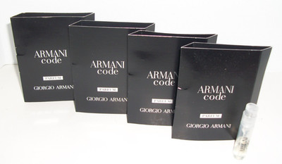 4 x NEW ARMANI CODE PARFUM 0.04 oz SPRAY FOR MEN by GIORGIO ARMANI Sample Vials