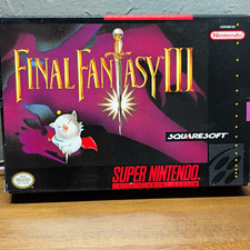 SquareSoft Final Fantasy III SNES Cartridge Box Manual Map NTSC-U/C 1994