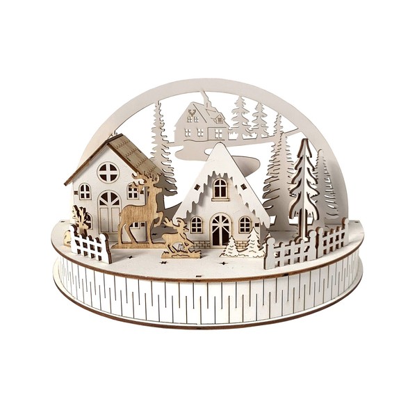 Led Weihnachtsdeko Winterdorf Und Rehe Leuchtdeko Batteriebetrieben Hti-Living-image