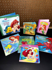 Disney The Little Mermaid Vintage Kids Book Lot 7 Books 1989-1993 Ariel