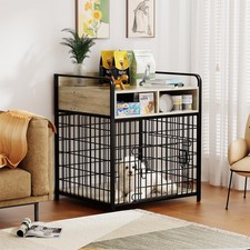 Small Dog Crate Furniture with Drawers Storage, Puppy Dog Kennel Indoor with ...