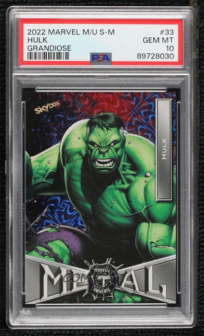 2022 Marvel Metal Universe Spider-Man Grandiose Hulk #33 PSA 10 GEM MT y1g