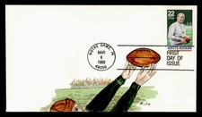 DR WHO 1988 FDC FOOTBALL KNUTE ROCKNE MILLE HAND PAINTED CACHET M77671