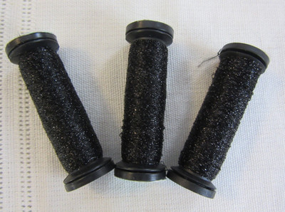 3 Kreinik Metallic #005 BLACK Blending Filament 50M each Thread spool lot