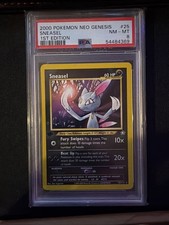 Sneasel 1st Edition PSA 8 Mint Neo Genesis #25, 2000 WOTC Pokemon Card
