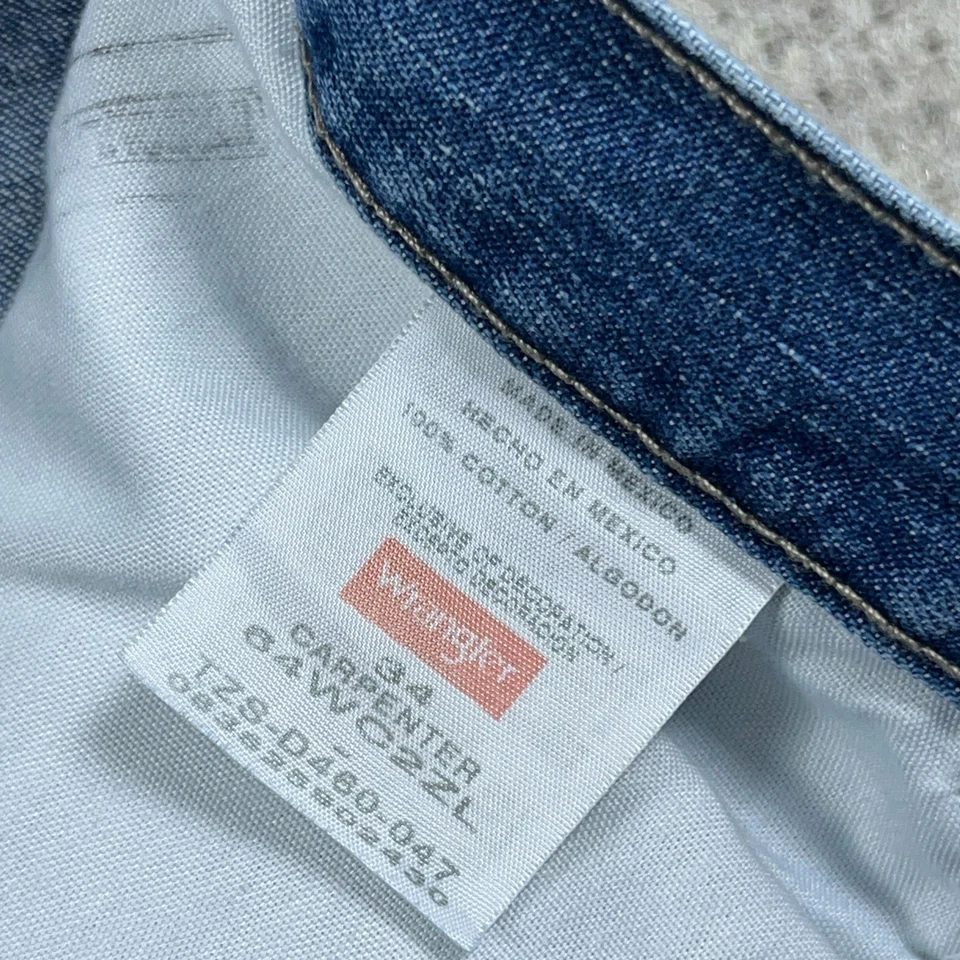 Pantalones Cortos De Colección Y2K Wrangler Hombres 34 Carpintero Sueltos Pantalones Cortos Ropa de Trabajo Lavado Mediano A83 Foto 3 de 4