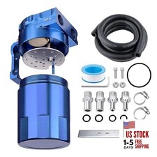  Oil Catch Can, 300ML Universal Baffled Catch Can Kit with 5FT 3/8 Inch Blue