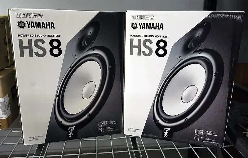 Yamaha HS8 BLACK Powered Active Studio Monitors PAIR HS-8 HS 8 NEW