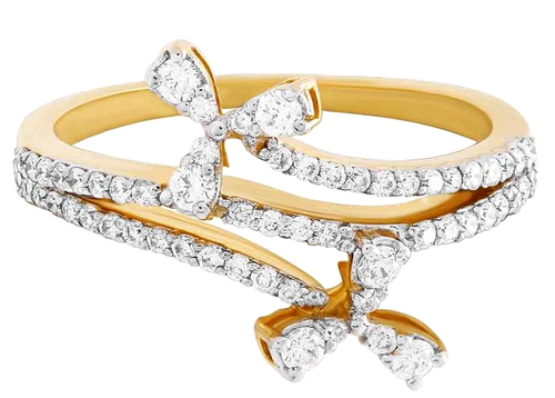 Bague De Fiançailles Solitaire 10 Carats Or Jaune Et Diamant Naturel - Taille 6.75 - 4.12g
