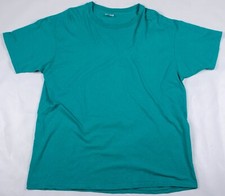 Vintage 1980s Hanes Single Stitch USA Made Teal Blue T-Shirt Men's Size XL/XXL