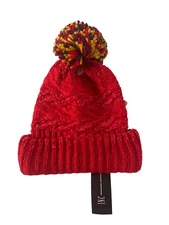 Inc Macys Womens Sweater Beanie Pom Hat Red Chenille One Size $28 #MQ5
