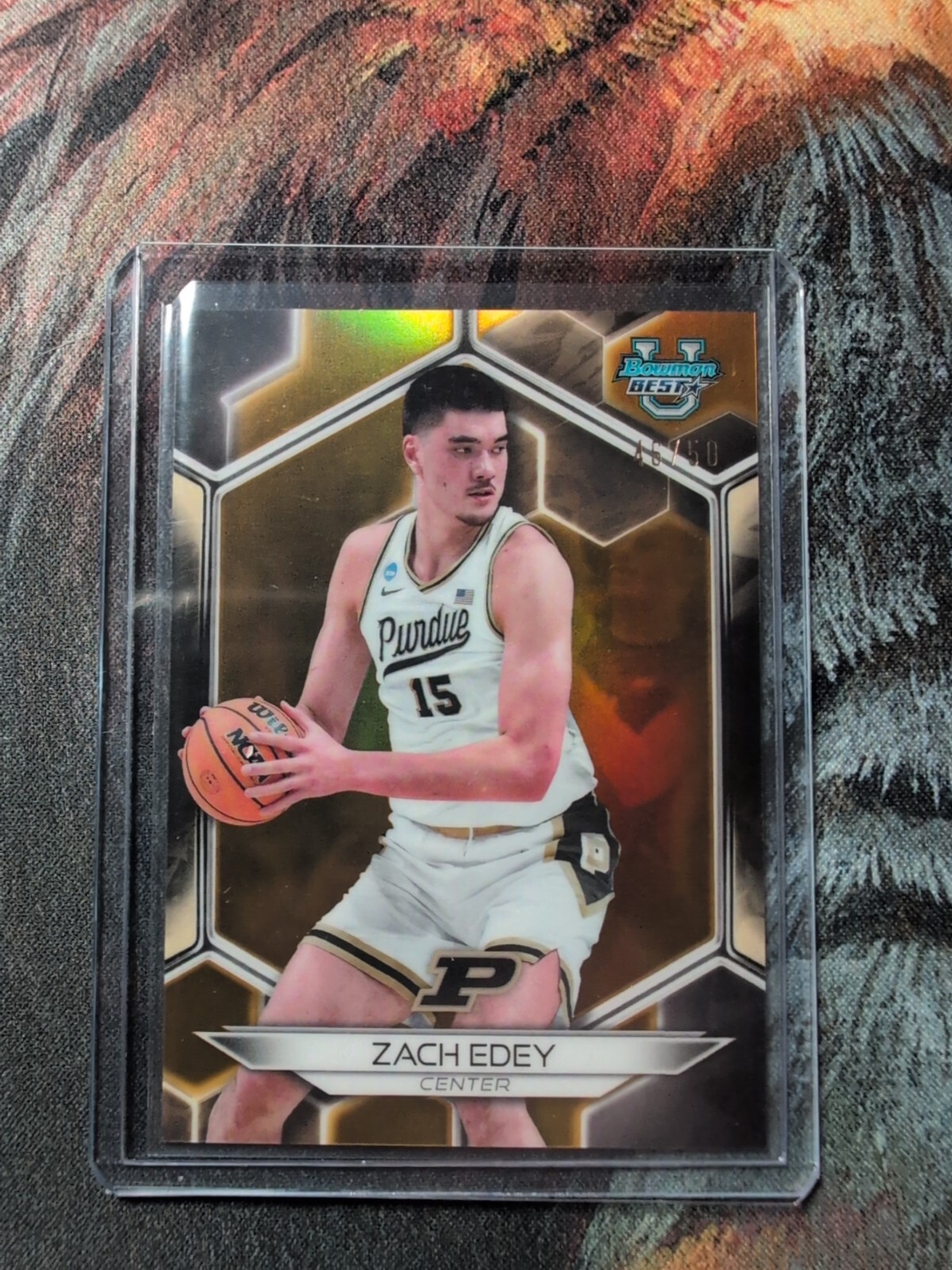 ZACH EDEY 2023-24 BOWMANS BEST UNIVERSITY GOLD REFRACTOR /50 SP- PURDUE #74🔥🔥