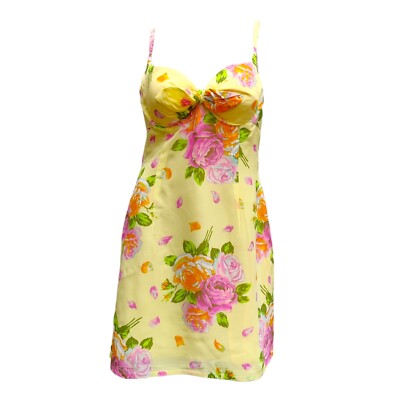 Kenzo Damen Sommerkleid geblümt - Top Zustand - gelb - Vintage Flower dress 