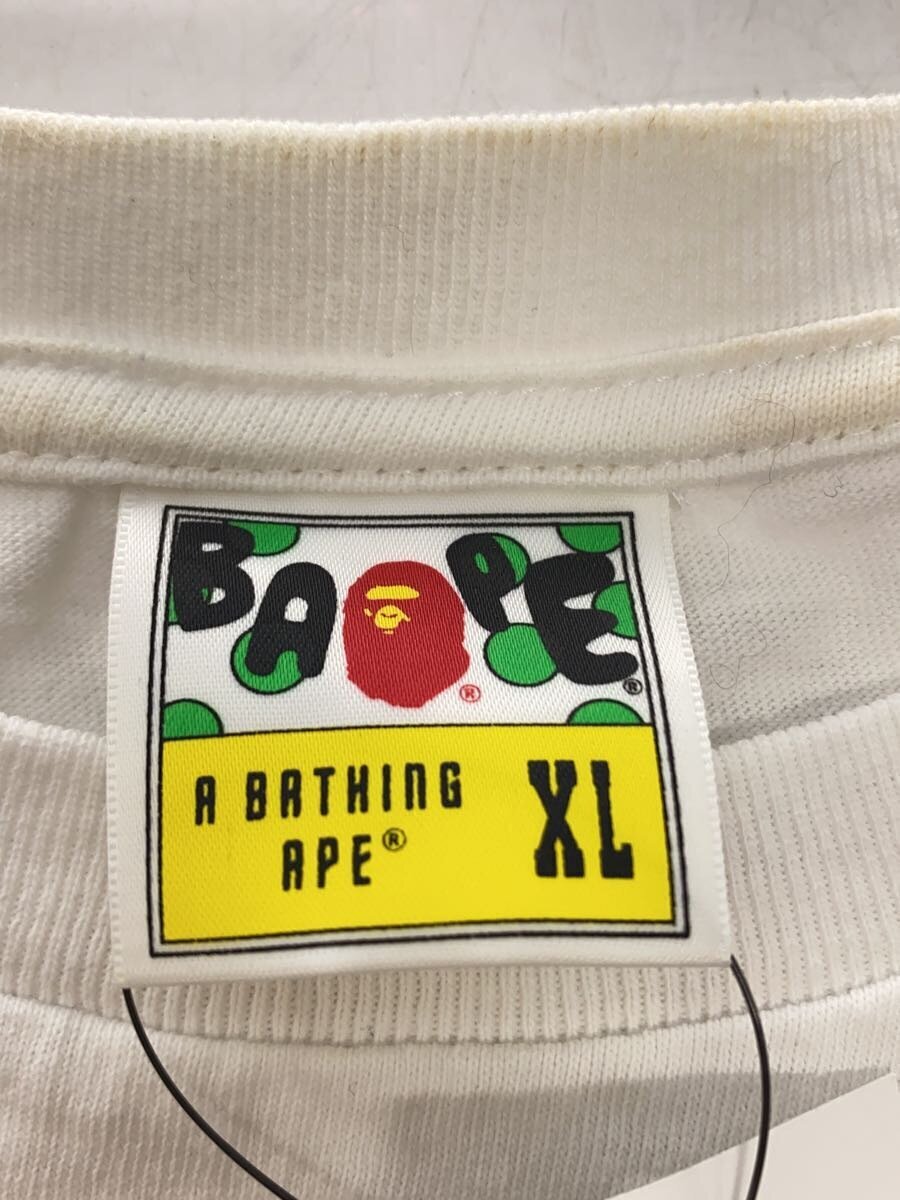 A BATHING APE ◇ T-shirt / XL / Cotton / WHT / 004TEH701001M A BATHING APE ◇ T-shirt / XL / Cotton / WHT / 004TEH701001M