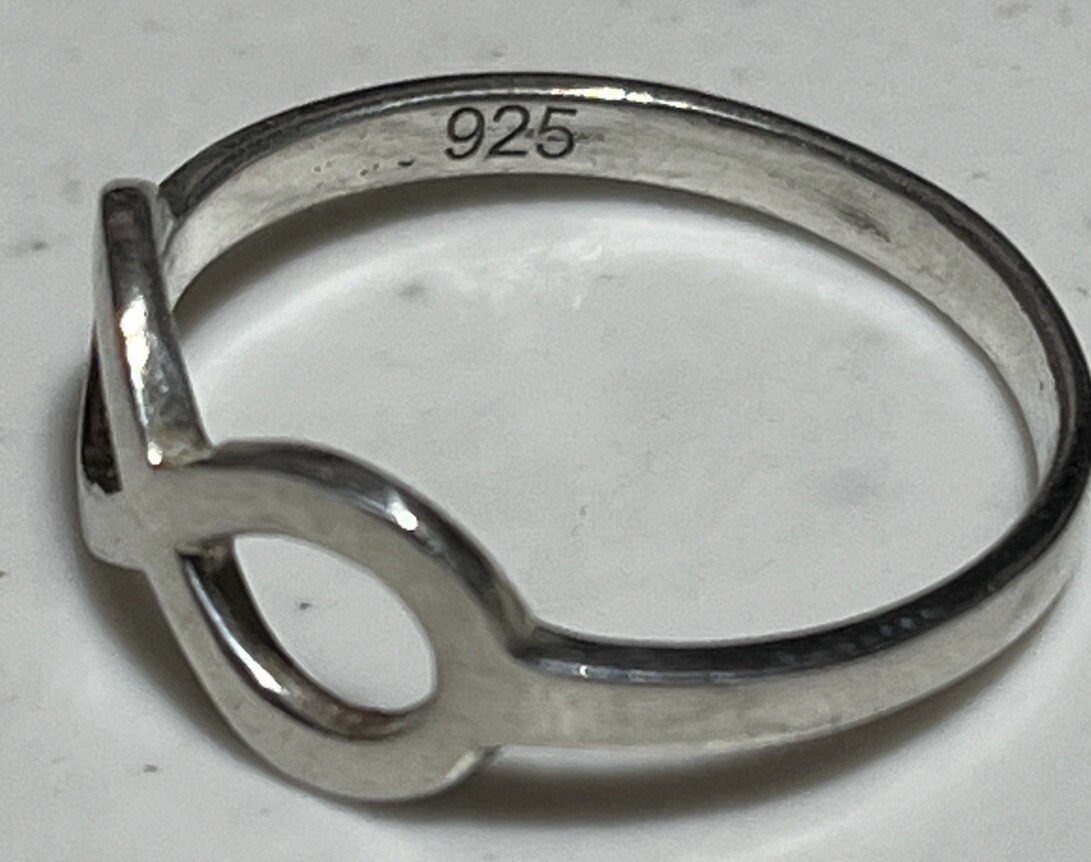 STERLING SILVER SIZE 8 INFINITY RING STAMPED 925 … - image 5