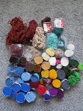 Lot of Vintage Rug / Latch Hooking Rug Yarn, Pre-Cut & UnCut