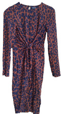 Pretty Little Thing Leopard Print Tie front dress size 6
