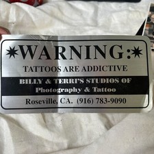 Vintage 80s BILLY and TERRI's TATTOO Roseville CA Tattoos Are Addictive STICKER