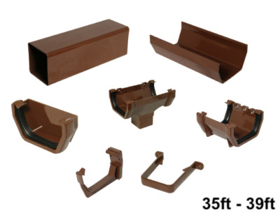 Full Set Square Line Brown Guttering For Static Caravan 35ft 36ft 37ft 38ft 39ft