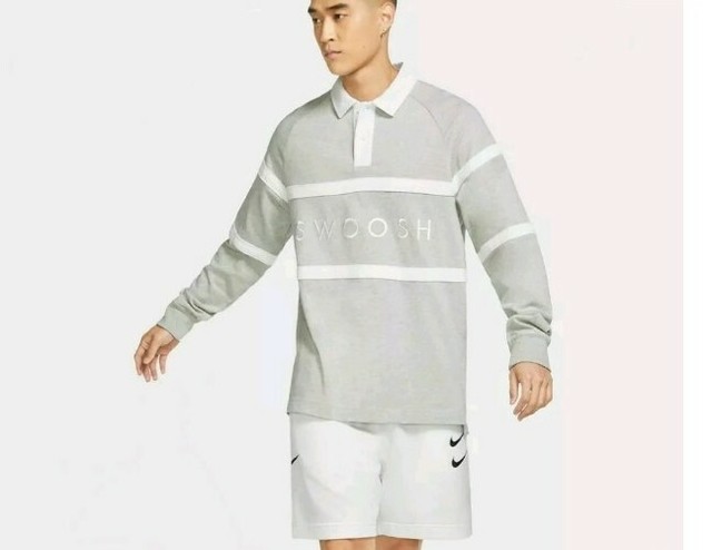 nike men's sportswear swoosh rugby long sleeve shirt