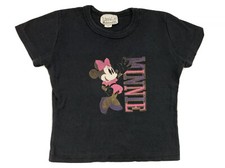 EUC VTG Minnie Mouse Cropped Black Shirt Women’s Size Medium Made In USA Cotton