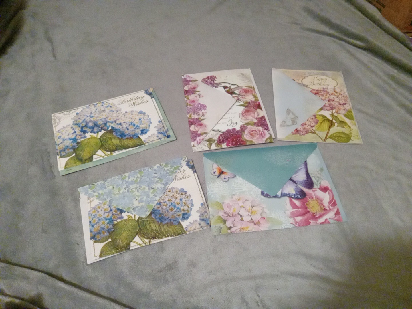 Lot Of 5 Samantha Chase Meyers Floral Birthday Greeting Cards With