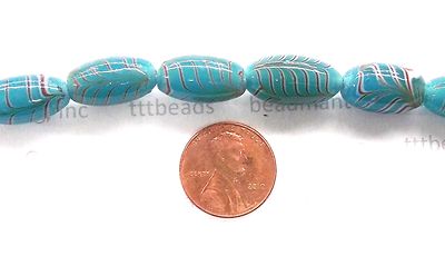 Antique Mint Green Feather African  Trade Beads   15 Pc  READ    T4043
