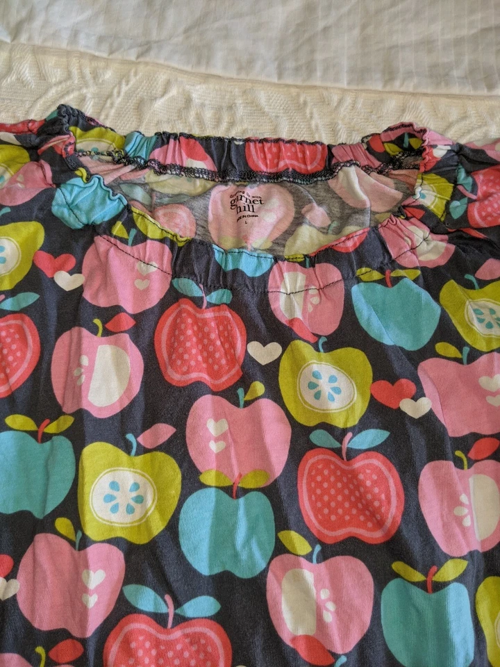 Garnet Hill Niñas Talla Camiseta L diseño Apple. Adorable Foto 4 de 4