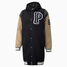 Puma Signing Day Signature Varsity Hooded Black Jacket 532089-01 Men's Size XL