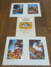 Vtg Paul Detlefren Steam Engine Boat Tractor Train Color Etch Print Lithograph A