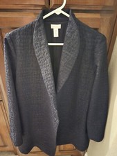 EUC - Chico's 0 S Black with Sheen BEAUTIFUL Jacket/Blazer Rayon/Polyester