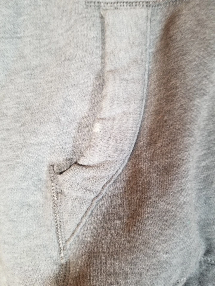 男式 Hollister Wolfjaw 风格拉链运动衫连帽衫灰色 Y2K 尺寸小号羊毛 — 第 3/4 张图片