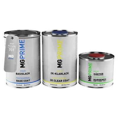 Peinture voiture kit de pot pour Porsche 701 Schwarz Metallic 2,5l - Photo 1/4