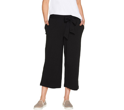 knit wide leg cropped pants