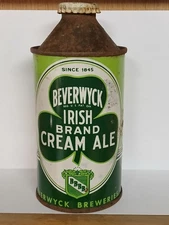 Beverwyck Irish cream ale cone top can IRTP with Cap