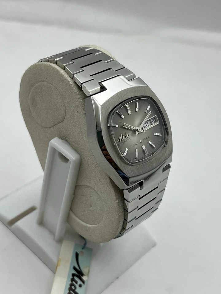 Mido Multi Star Automatic N.O.S (New Old Stock)Smoke Gary Dial  Day-Date Display - Image 3 of 4