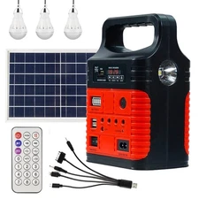 Solar Generator - Portable Power Station with Panel Including 3 Sets LED Light